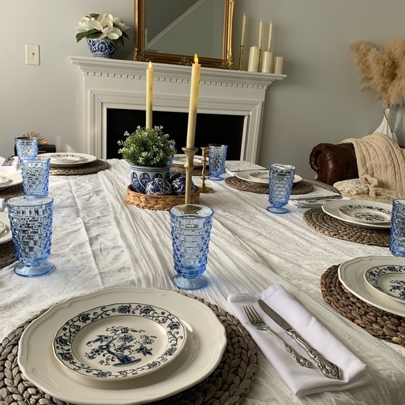 8 Double Phoenix Ironstone Nikko desert‎ Plate Blue Ming Tree Japan chinoiserie - Picture 2 of 11